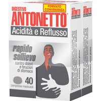 Digestivo antonetto acidita' e reflusso 80 compresse masticabili 2 astucci da 40 compresse