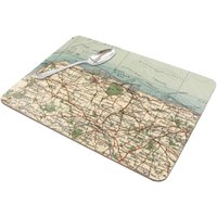 Personalised Vintage Map Melamine Serving Mat - 38.2cm x 29.2 cm