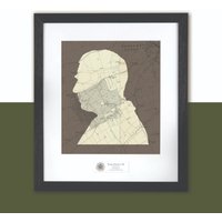 King Charles Coronation Profile over Highgrove Print