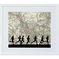 Running Print with Personalised Map-Unframed-Medium