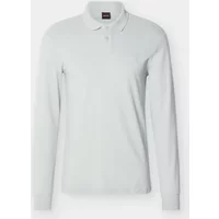 BOSS - Passerby Long Sleeved Polo Shirt - Silver