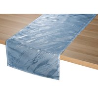 Discreet tafelkleed in marmerlook, Blauw, Maat 101 (loper, 40/90 cm)
