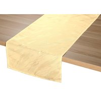 Discreet tafelkleed in marmerlook, Vanille, Maat 101 (loper, 40/90 cm)