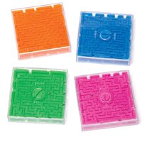 3D Maze Puzzle Games (Pack of 4) Creative Play Toys 4 assorted colours - Blue, Green, Orange & Pink