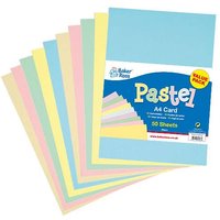 A4 Pastel Card Value Pack (Pack of 50) Paper & Card, 5 Assorted Pastel Colours, 220gsm