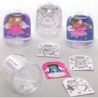 Angel Colour-in Snow Globes (Box of 4) Christmas Crafts