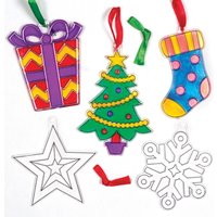 Christmas Suncatcher Hanging Decorations (Pack of 10) Christmas Crafts, Assorted Designs