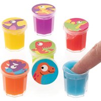 Dinosaur Noise Putty (Pack of 12) Soft & Sensory Toys 6 assorted colours - Blue, Yellow, Green, Red, Orange & Purple