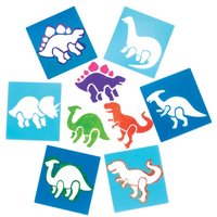 Dinosaur Stencils (Pack of 6) Art Supplies, Art Materials Stencil colour - Blue