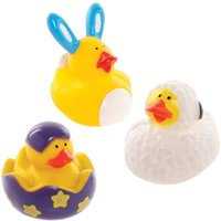 Easter-Themed Rubber Ducks (Pack of 6) Floating Ducks, Great For Baths Or Playtime, Approx. 5cm