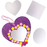 8cm Assorted Acrylic Mirrors (Pack of 12) Strong & Flexible Acrylic, Self Adhesive