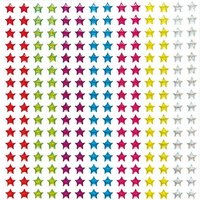 Crystal Glitter Stick-On Stars (Pack of 280) Stickers 7 assorted colours