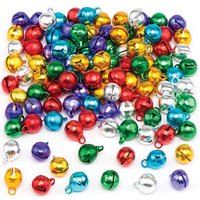 Mini Metallic Bells (Pack of 120) Craft Embellishments 6 assorted colours