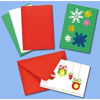 Festive Greeting Cards (Pack of 12) Christmas Crafts 3 assorted colours - Green, Red and White