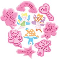 Fairy Foam Stampers (Pack of 10) Art Supplies, Art Materials 2 foam colours - Pink & Light Pink