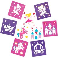 Fairy Stencils (Pack of 6) Art Supplies, Art Materials Stencil colours - Pink & Purple