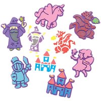 Fairy Tale Foam Stampers (Pack of 10) Art Supplies, Art Materials 3 foam colours - Purple, Pink & Blue