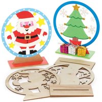 Christmas Wooden Snow Globe Decorations (Pack of 5) Christmas Crafts