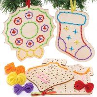 Christmas Wooden Threading Decoration Kits Pack Of 5 Christmas Crafts 6 Wool Colours Red Orange Yellow Green Blue Purple Christmas Wooden Threading Decoration Kits Pack Of 5 Christmas Crafts 6 Wool Colours Red Orange Yellow Green Blue Purple
