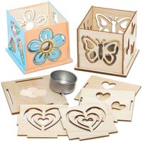 Click to view product details and reviews for Wooden Tealight Holder Kits Box Of 4 Craft Kits For Kids.