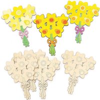Daffodil Wooden Bouquets (Pack of 5) Decoration Craft Kits