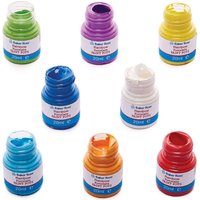 Rainbow Colours Porcelain Paint Pot Set 20ml (Box of 8) Water-Based & Glossy Finish, 8 Assorted Colours, Heat Fixable
