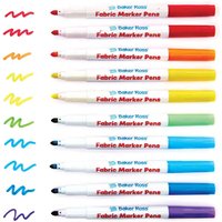 Rainbow Colours Fabric Marker Pens (Pack of 10) 7 Assorted Colours, Permanent Ink