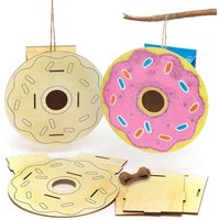 Doughnut Wooden Bird House Kits (Pack of 2) Nature Craft Kits