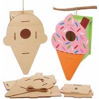 Ice Cream Wooden Bird House Kits (Pack of 2) Nature Craft Kits
