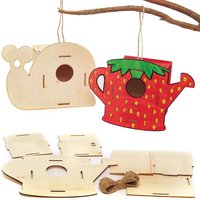 Snail & Watering Can Wooden Bird House Kits (Pack of 2) Nature Craft Kits