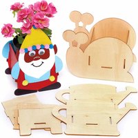 Garden Wooden Flowerpot Kits (Pack of 3) Nature Craft Kits