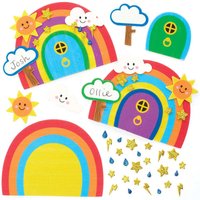 Rainbow Fairy Door Kits (Pack of 4) Decoration Craft Kits