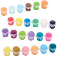 Mini Acrylic Paint Pots Value Pack (Pack of 24) Quick-Drying Water Based Paint, 24 Assorted Colours, 4.2ml Per Pot