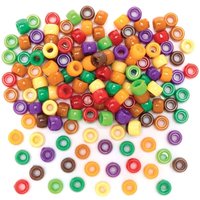Autumn Colours Beads Value Pack (Pack of 600) 8 Colours, 6mm Diameter Plastic, Jewellery Making & Crafts