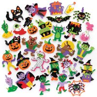 Halloween Foam Stickers (Pack of 200) 48 Assorted Designs Including Spiders, Pumpkins & More, Boo Basket Fillers