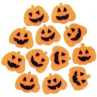 Pumpkin Glitter Foam Stickers (Pack of 100) Halloween Craft Supplies, Kids Boo Basket Fillers