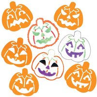Pumpkin Stencils (Pack of 8) Halloween Craft Supplies 1 colour - Orange