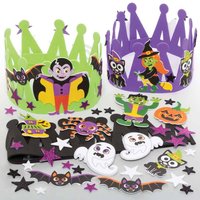 Click to view product details and reviews for Halloween Crown Kits Pack Of 3 Halloween Crafts 3 Crown Colours Purple Black Green.