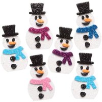 Snowman Glitter Stickers (Pack of 100) Christmas Craft Supplies 5 colours - Pink, Light Pink, Purple, Teal & Blue