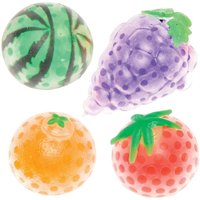 Soft Squeeze Fruit Toys (Pack of 4) 4 Assorted Designs, Size Approx. 7cm