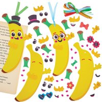 Banana Mix & Match Bookmark Kits (Pack of 8) Foam, 8 Assorted Designs, No Glue Required, Length 16.5cm