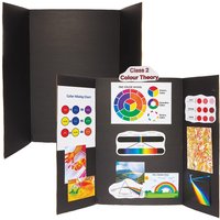 Black Presentation Boards (Pack of 4) Corrugated Cardboard, Size 122cm x 91cm, Tri-Fold Structure