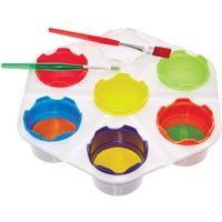Coloured Paint Palette (Each) 7 Colours, Removable Pots For Cleaning, Art Supplies