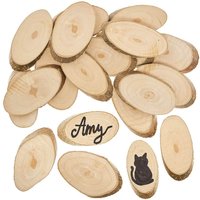 Natural Wooden Pieces (Per Pack) Approx 36 Pieces Per Pack, Bark Edge, Sizes Vary, 3D Crafts