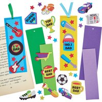Father's Day Bookmark Kits (Pack of 6) 6 assorted colours - Yellow, Green, Orange, Red, Purple & Blue