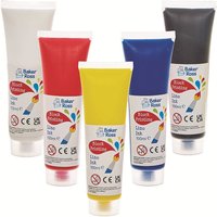 Lino Block Printing Ink Set 100ml (Pack of 5) 5 colours - Red, Yellow, Blue, Black & White