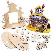 Haunted House Wooden Photo Frame Kits (Pack of 4) Halloween Crafts