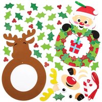 Christmas Holly & Berry Wreath Kits (Pack of 3) Christmas Crafts 3 assorted wreath colours - Red, Green & Brown