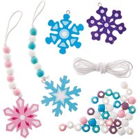 Snowflake Wooden Bead Decoration Kits (Pack of 4) Christmas Crafts