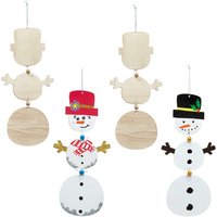 Snowman Wooden Spinning Decoration Kits (Pack of 4) Christmas Crafts